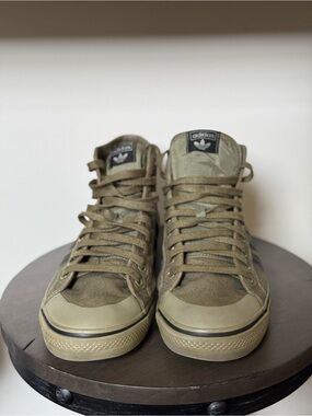 Adidas Nizza High ‘Olive Cargo’ High-Top Canvas Sneakers